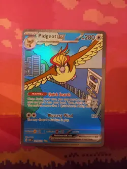 Pokemon Card Pidgeot ex 225/197 Special Illustration Rare Obsidian Flames NM - Image 1