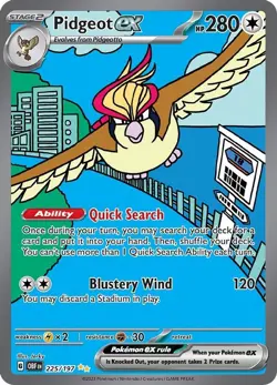 Pidgeot ex - 225/197 - Pokemon Obsidian Flames Special Illustration Rare Card NM - Image 1