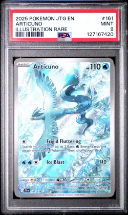 2025 POKEMON JTG EN-JOURNEY TOGETHER ILLUSTRATION RARE #161 ARTICUNO PSA 9 - Image 1