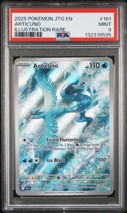 2025 POKEMON JTG EN-JOURNEY TOGETHER ILLUSTRATION RARE #161 ARTICUNO PSA 9 - Image 1