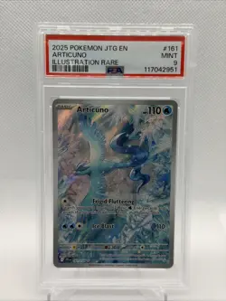 2025 POKEMON JTG EN-JOURNEY TOGETHER ARTICUNO#161 ILLUSTRATION RARE PSA 9 - Image 1
