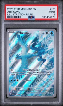 2025 POKEMON JTG EN-JOURNEY TOGETHER ARTICUNO#161 ILLUSTRATION RARE PSA 9 - Image 1