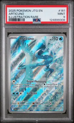 2025 POKEMON JTG EN-JOURNEY TOGETHER ARTICUNO#161 ILLUSTRATION RARE PSA 9 - Image 1