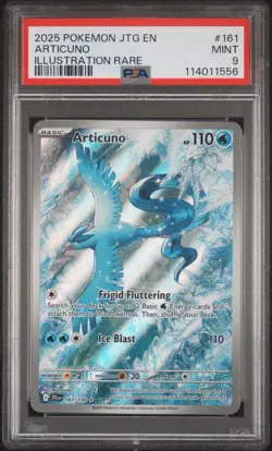 2025 POKEMON JTG EN-JOURNEY TOGETHER ILLUSTRATION RARE #161 ARTICUNO PSA 9 - Image 1