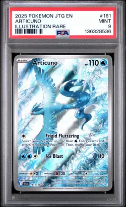 2025 POKEMON JTG EN-JOURNEY TOGETHER ILLUSTRATION RARE #161 ARTICUNO PSA 9 - Image 1