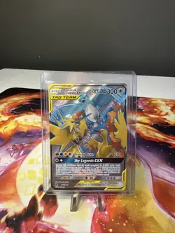 Pokemon TCG Moltres Zapdos Articuno GX Tag Team Hidden Fates 66/68 Secret Rare - Image 1