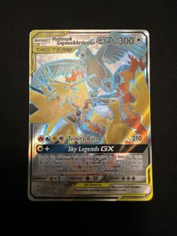 Pokemon TCG Moltres Zapdos Articuno GX 66/68 Full Art Hidden Fates Holo NM - Image 1