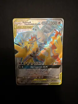 Pokemon TCG Moltres Zapdos Articuno GX 66/68 Full Art Hidden Fates Holo NM - Image 3
