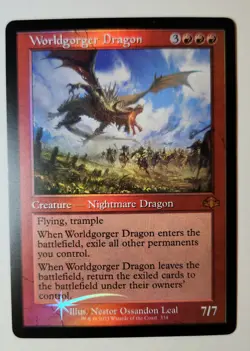 MTG Worldgorger Dragon *RETRO FRAME FOIL* Dominaria Remastered 334 NM - Image 1