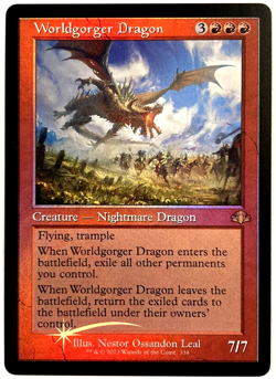 MTG Worldgorger Dragon *RETRO FRAME FOIL* Dominaria Remastered 334 NM - Image 1
