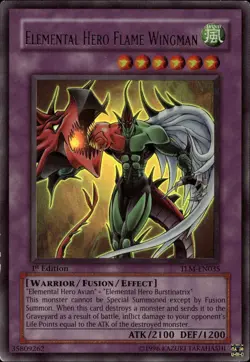Elemental Hero Flame Wingman 1st Ed Ultra Rare TLM-EN035 Yu-Gi-Oh! - Image 1