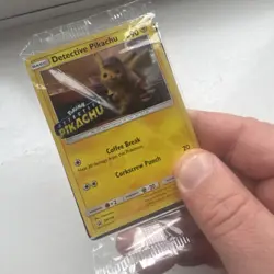 Pokemon Promo Card Detective Pikachu Holo SM190 Sealed Condition - Image 1