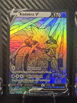Abra, Kadabra & Alakazam CUSTOM Stained Glass Holo Shiny Cards For Display Only - Image 5