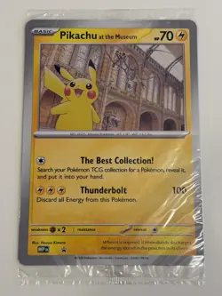 Pikachu At The Museum, Pokemon X Natural History Museum Jumbo Promo Pokemon Card - Image 1