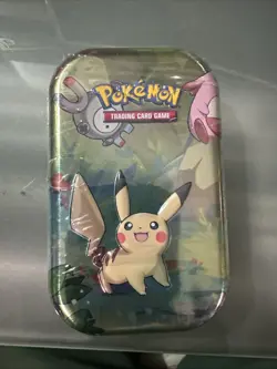 Pokemon Kanto Friends Mini Tin [2 Packs, 1 Coin & 1 Promo Card] Sealed - Pichu - Image 1
