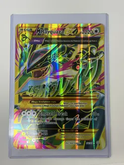 Pokemon M Rayquaza 98/98 JUMBO Oversized Promo Card with Toploader MP Crease - Image 1