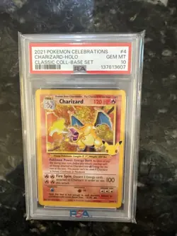 2021 Pokemon Celebrations Classic Collection #4 Charizard-Holo PSA 10 Gem Mint - Image 1