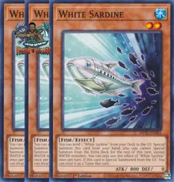 Yugioh! 3x White Sardine MP25-EN305 Common 1st Ed NM - Image 1