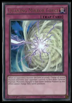 Yugioh Quaking Mirror Force BOSH-EN076 1st Edition Ultra Rare NM - Image 1