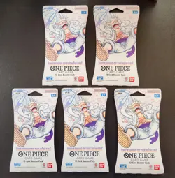 5x One Piece OP-05 Awakening of the New Era OP05 Sleeved Blister Booster Packs - Image 1