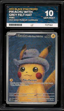 Pokemon Pikachu with Grey Felt Hat Van Gogh Full Art Promo SVP EN 085 ACE 10 - Image 1