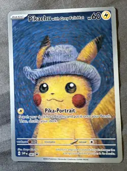 Pikachu With Grey Felt Hat #085 Van Gogh Promo Pokemon Card - Image 1
