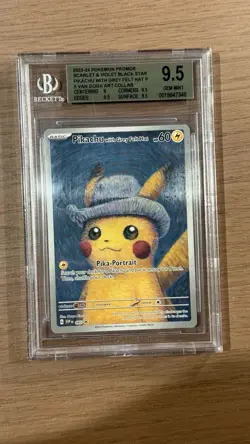 Pokemon Pikachu with Grey Felt Hat Van Gogh Full Art Promo SVP EN 085 BGS 9.5 - Image 1