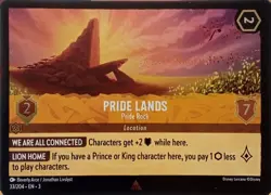 33/204 PRIDE LANDS PRIDE ROCK INTO THE INKLANDS FOIL RARE DISNEY LORCANA CARD - Image 1