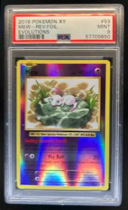 2016 Pokemon XY Evolutions Mew Reverse Holo #53/108 PSA 9 - Image 1