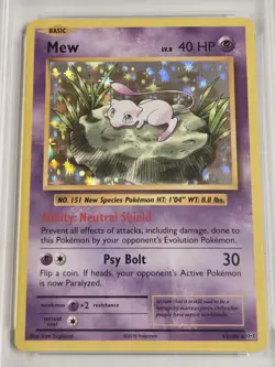 Mew 53/108 PSA 9 Pokemon 2016 XY Evolutions Holo Rare Mint Condition TCG - Image 2