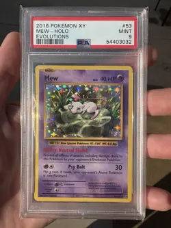 2016 POKEMON XY EVOLUTIONS #53 MEW HOLO FOIL CARD PSA 9 MINT - Image 2