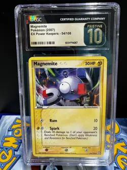 CGC 10 PRISTINE 2007 MAGNEMITE 54/108 EX Power Keepers Pokemon Card - Image 1