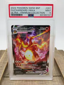 2022 POKEMON SWSH BLACK STAR PROMO #261 FULL ART/CHARIZARD VMAX PSA 9 - Image 1