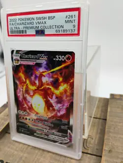 2022 POKEMON SWSH BLACK STAR PROMO #261 FULL ART/CHARIZARD VMAX PSA 9 - Image 2