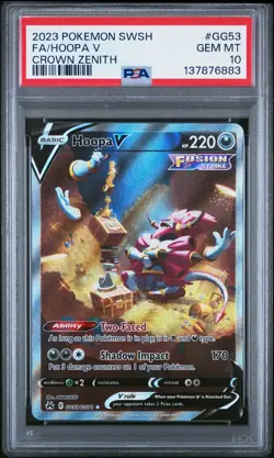 Pokemon Sword & Shield Crown Zenith #GG53 Full Art Hoopa V PSA 10 Gem Mint 2023 - Image 1