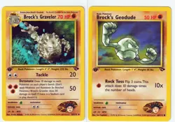 POKEMON BROCK'S GRAVELER #34 & BROCK'S GEODUDE #68- GYM CHALLENGE 1st EDITION NM - Image 1