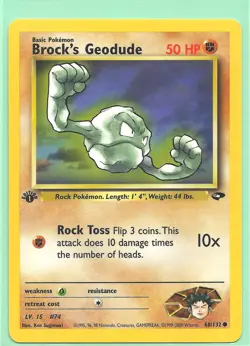 POKEMON BROCK'S GRAVELER #34 & BROCK'S GEODUDE #68- GYM CHALLENGE 1st EDITION NM - Image 4