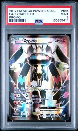 Pokemon TCG PSA 9 MINT Zygarde EX 54a/124 Mega Powers Collection Full Art Promo - Image 1