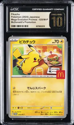 2025 POKEMON JPN MEGA EVOLUTION MCDONALD'S PROMOS #020 PIKACHU CGC 10 PRISTINE - Image 1