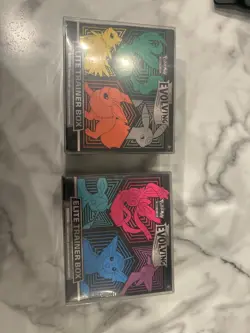 SWSH Evolving Skies ETB Art Set of 2 Sealed Pokemon TCG Elite Trainer Box (PAIR) - Image 1