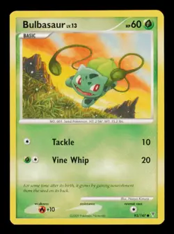 Pokemon Card Bulbasaur 93/147 DP Supreme Victors Common Vintage lv.13 LP 2009 - Image 1