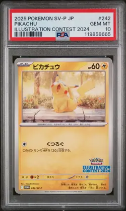 Pokemon Card PSA 10 Pikachu 242/SV-P Illustration Contest Japanese Promo 2025 #2 - Image 1