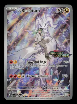 Pokemon Card N's Reshiram 167/159 Journey Together Stamped Promo IR EX 2025 - Image 1