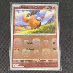 Tepig - 011/086 - Masterball Holo - White Flare - Pokemon Card - NM/M - Image 1