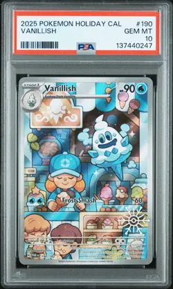 2025 POKEMON HOLIDAY CALENDAR 190 VANILLISH - PSA GEM MINT 10 - Image 1