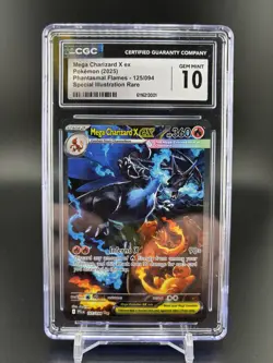POKEMON CGC 10 GEM MINT Mega Charizard X ex 125/094 2025 Phantasmal Flames - Image 1