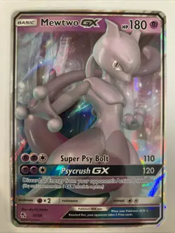 Mewtwo GX 31/68 Ultra Rare Sun Moon Pokemon Hidden Fates NM - Image 1