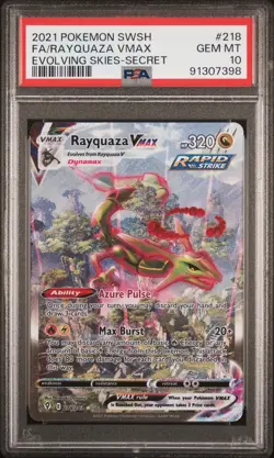Pokemon 2021 Rayquaza VMAX 218/203 Alt Art Evolving Skies GEM MINT PSA 10 - Image 1