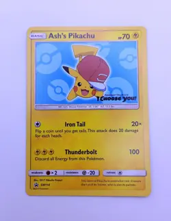 Pokemon Ash's Pikachu Card Set Promo SM 110, 112, 114 "I Choose you" Movie Stamp - Image 2