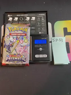 GOD PACKU 21.33g VERY HEAVY Prismatic Evolutions Pokemon Sealed Booster Pack New - Image 1